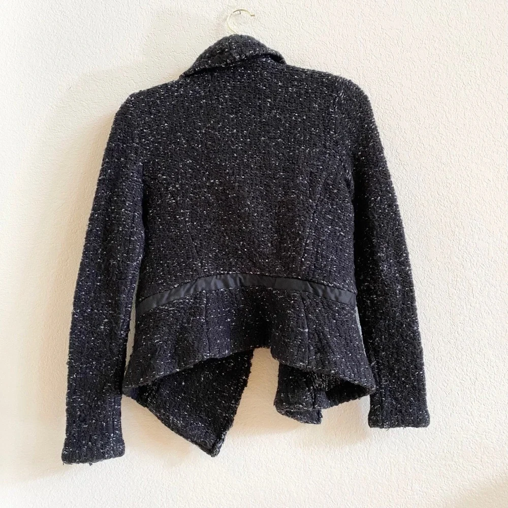Ann Taylor Black Flecked Knit Open Blazer - Picture 9 of 12